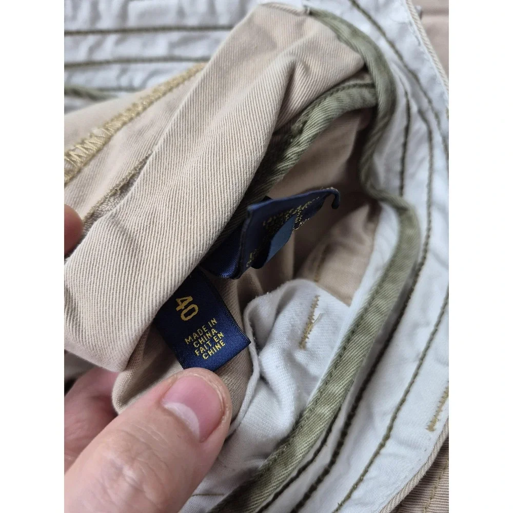 Polo Ralph Lauren Cargo Shorts Mens 40 Beige Canvas 10